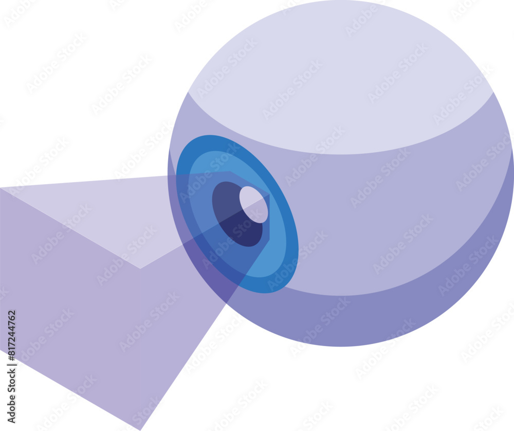 Poster 3d render of a purple sphere and cube with dynamic shadows in an isometric view
