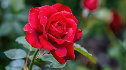 A vibrant red rose