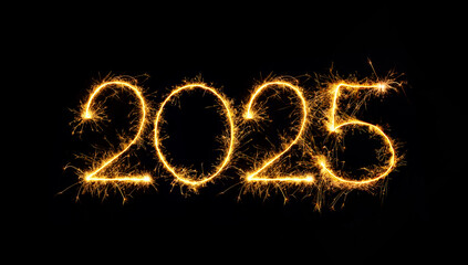 Obraz na płótnie Canvas Sparkling type New Year 2025