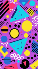 90s Geometric Abstract Image, Pattern Style, For Wallpaper, Desktop Background, Smartphone Cell Phone Case, Computer Screen, Cell Phone Screen, Smartphone Screen, 9:16 Format - PNG