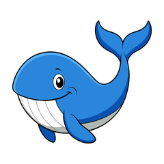 Obraz premium Whale Cartoon Colored Clipart Illustration 