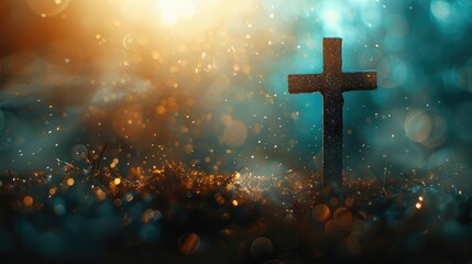 Blurry background featuring a cross