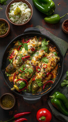 Chile rellenos from overhead