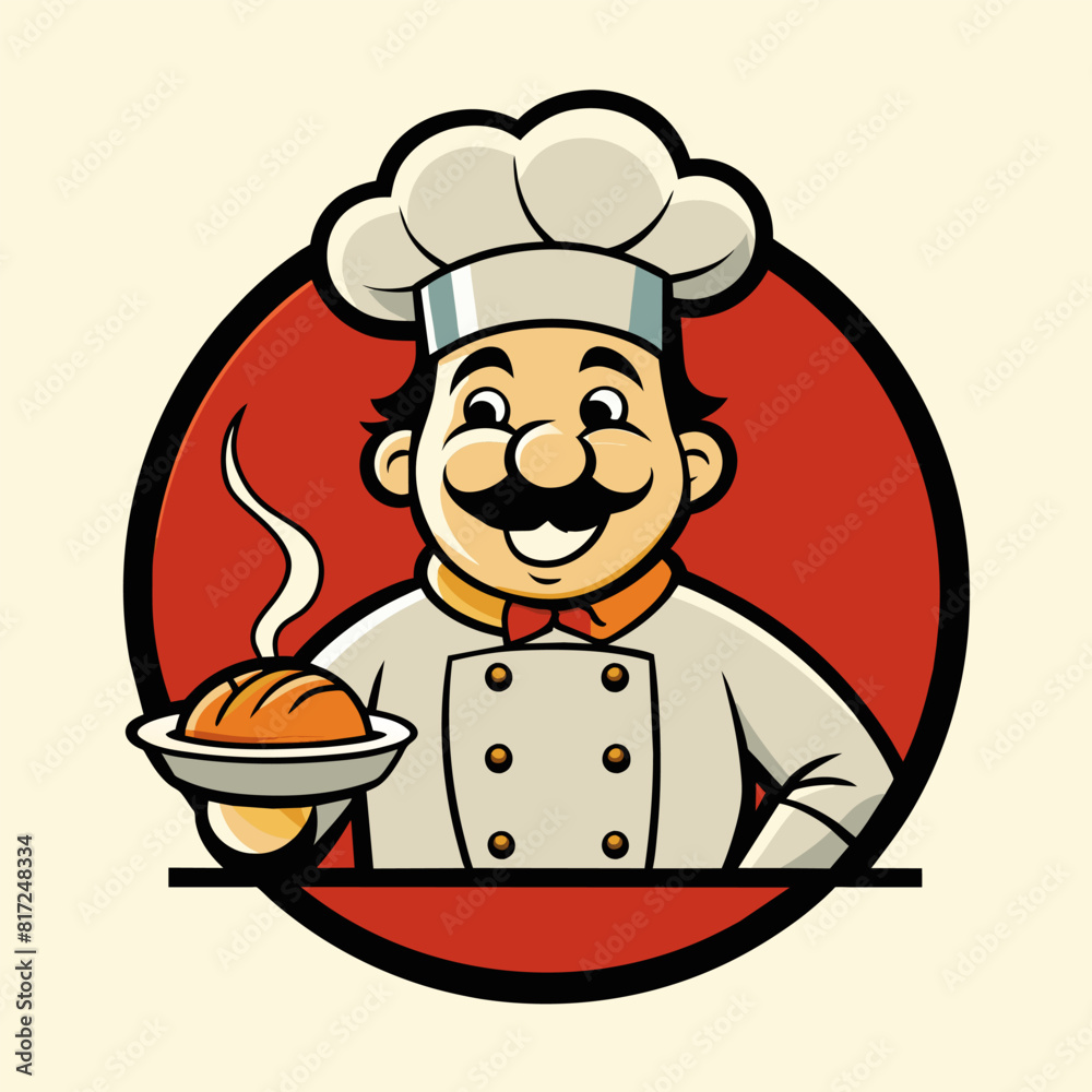 Wall mural creative chef logo template