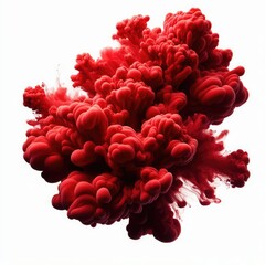 Red smoke isolated on a white background 