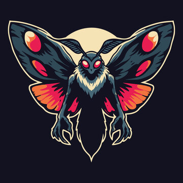Mysterious Mothman: Enigmatic Cryptid Vector Design for Myth and Legend Enthusiasts