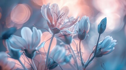 Capture the ethereal beauty of a delicate flower arrangement in a mesmerizing image with selective focus