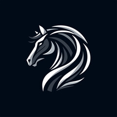 vector horse head logo design