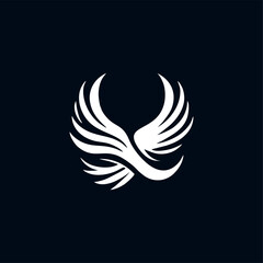vector black and white eagle logo design