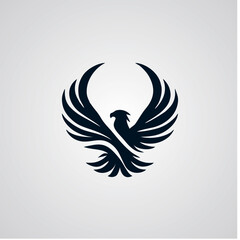 vector black and white eagle logo design