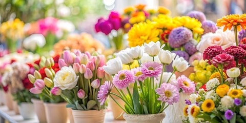 colorful tulips in a garden many wildflowers, garden flower festival, macro, daisies, roses, peonies, wildflowers, 