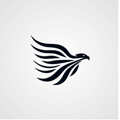 Obraz premium vector black and white eagle logo design