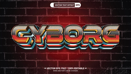 Robot cyborg sci-fi futuristic style 3d editable vector text effect