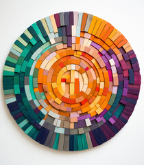 Obraz premium Different color circle mosaic on a white background