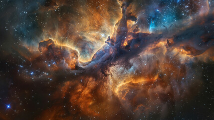 Breathtaking Landscape Photo of a Colorful Space Nebula Capturing the Vibrant Beauty and  Wonders of the Cosmos