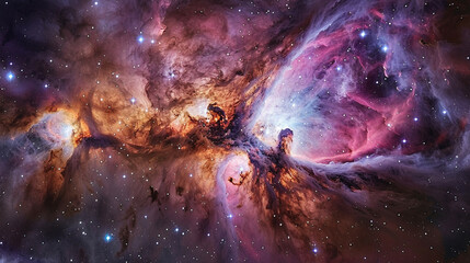 Breathtaking Landscape Photo of a Colorful Space Nebula Capturing the Vibrant Beauty and  Wonders of the Cosmos