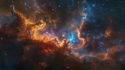 Breathtaking Landscape Photo of a Colorful Space Nebula Capturing the Vibrant Beauty and  Wonders of the Cosmos