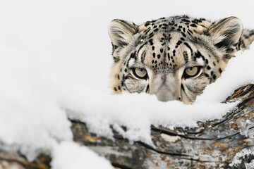 Siberian tiger in winter, majestic predator in snow. Closeup of fierce feline, endangered big cat in nature. Amur tiger with striking stripes, cold wilderness scene. Wildlife.