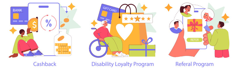 Loyalty Program And Reward. Flat Vector Illustration