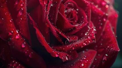 Capturing the intricacies of a vibrant red rose up close