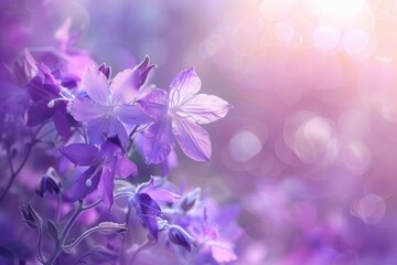 Spring Purple Flowers. Abstract Blossom Background with Blooming Floral Elements