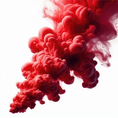 Red smoke isolated on a white background 