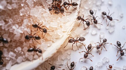 ants eating sugar