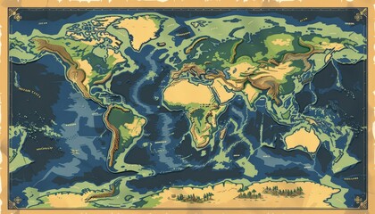 Image of the world map as seen from the top