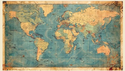 Image of the world map as seen from the top