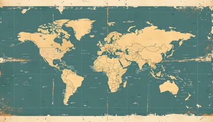 Image of the world map as seen from the top