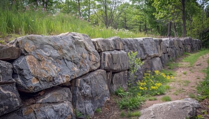 Stone wall as seen from an angle