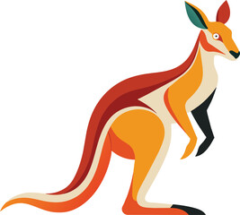 Kangaroo black sign isolated on white background