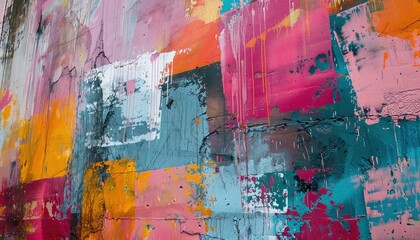 Painted wall, as seen from an angle