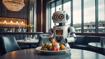 robot waiter in a restaurant
