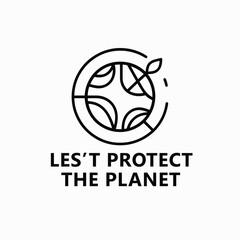 Naklejka premium Minimalist Earth logo