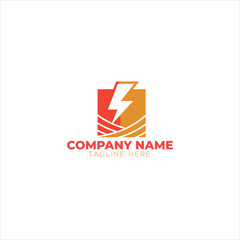 creative electric flash logo design vector illustration
