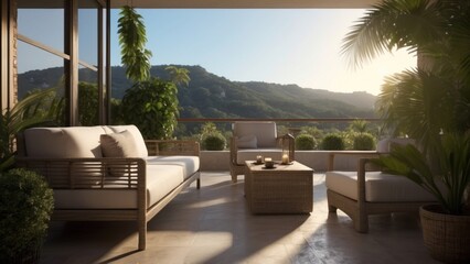 Modern Terrace, Tropical Location, Summer