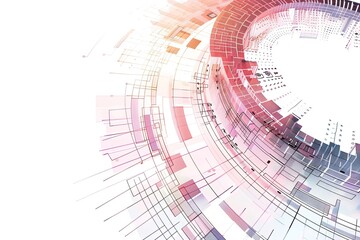 Dynamic blend of tech & finance on white backdrop. Perfect for fintech, digital currencies, and cutting-edge projects