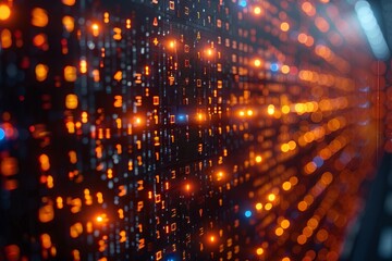 Fototapeta premium Abstract representation of data flow with colorful LED lights