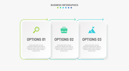 Horizontal progress bar featuring 3 arrow-shaped elements, symbolizing three six stages of business strategy and progression. Clean timeline infographic design template. Vector for presentation