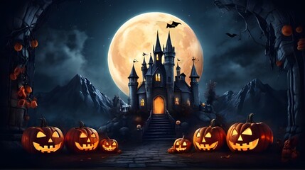 halloween background with pumpkin