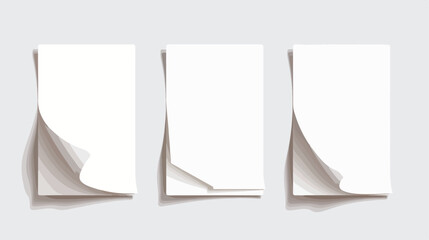 Set of three white empty tent cards made of paper f