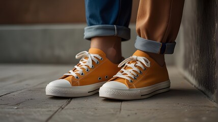 feet in sneakers