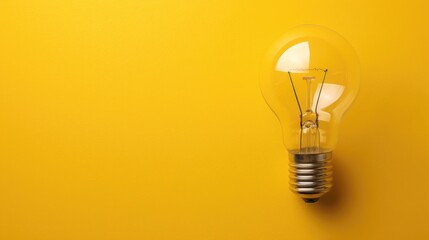 Creative Yellow. Handwriting Idea Light Bulb on Vivid Background
