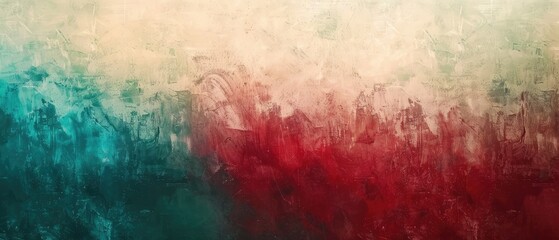 grunge background featuring abstract maroon teal cream