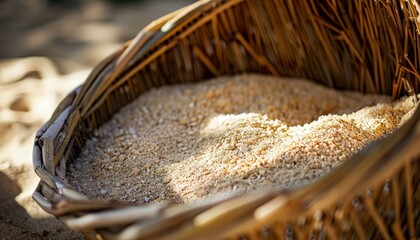 Sand in a basket