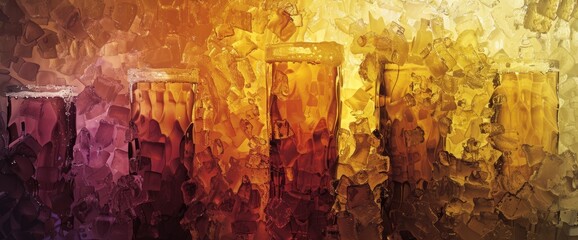 Colorful Beer Celebration, Swirling Textures, Vibrant Patterns, International Beer Day Background
