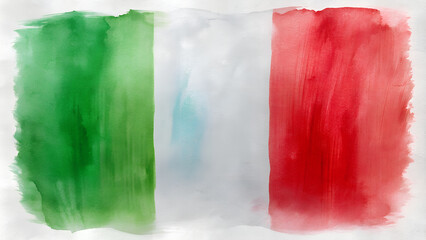 watercolor italian flag