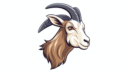 Side view goat head logo template for meat and dair