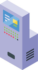 Isometric vector representation of a modern copy machine with a flat color design